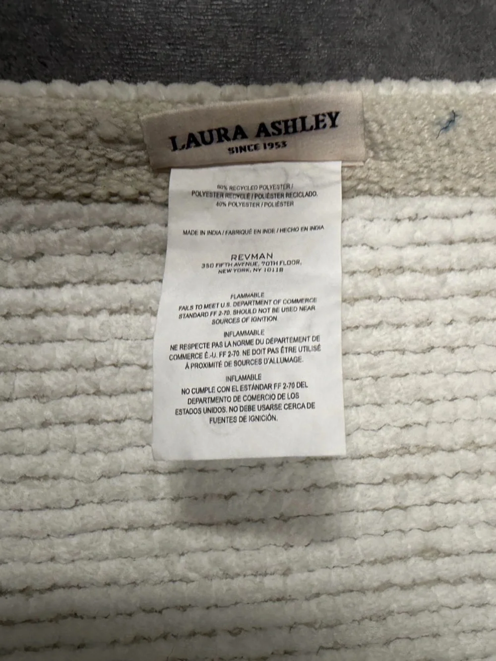 Laura Ashley Pastel Floral Bath Rug ~ 17x24”